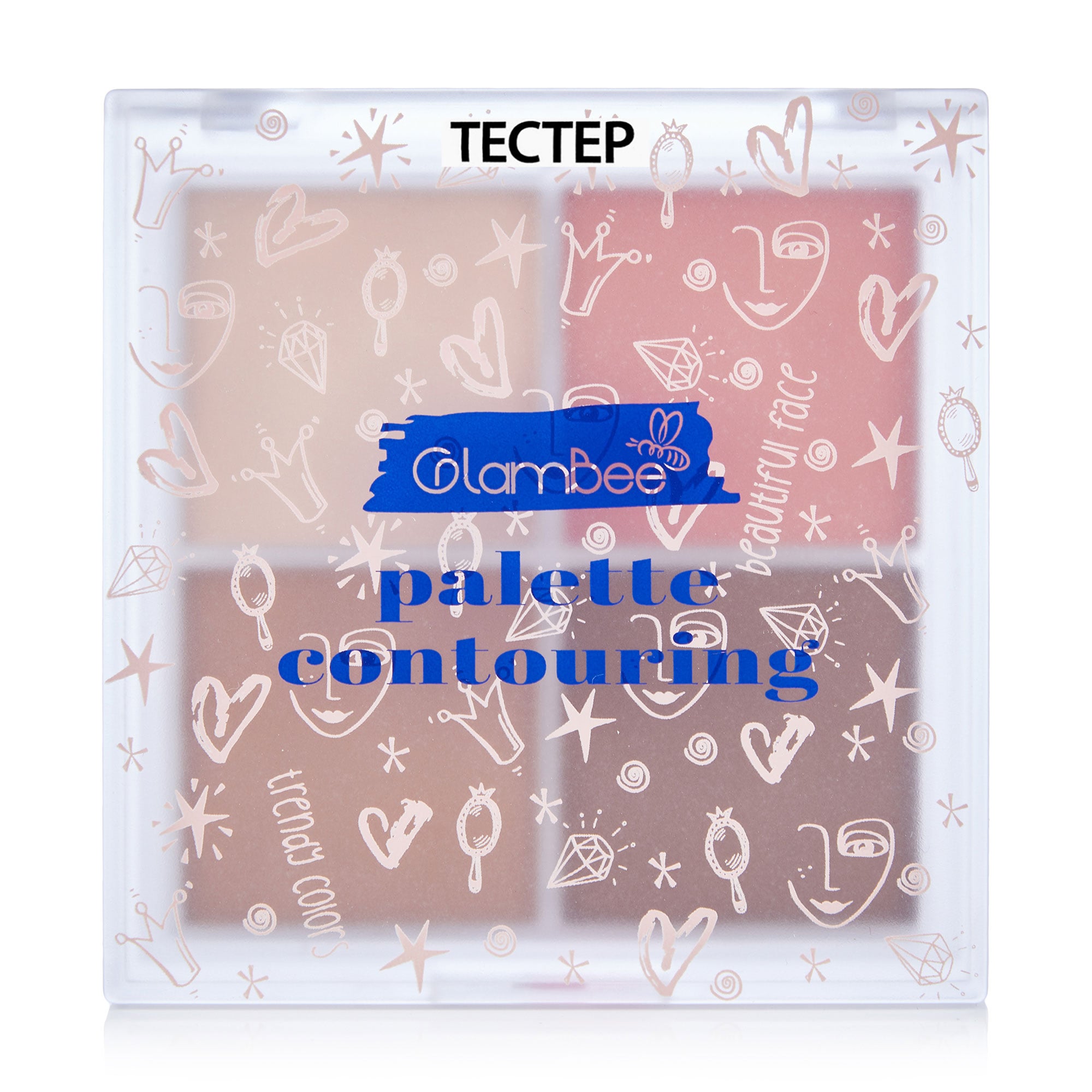 Палетка для контурингу обличчя GlamBee Pallete Contouring тон 01, 14 г (Тестер)